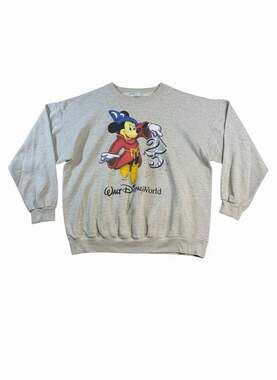 Vintage Disney Sorcerer Mickey Sweatshirt USA SANTEE Gray Mens XL